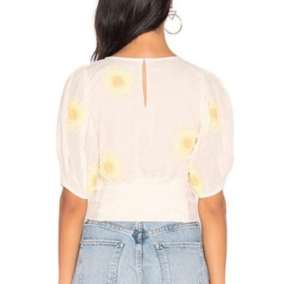 FREE PEOPLE Boho My Girl Blouse Sunflower Ivory Beige Size XS NWT - Picture 7 of 7